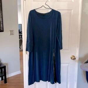 Soft blue dress with working decorative zipper